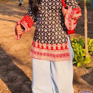 Women’s Corset Back Kurti – Elegant Lace-Up Designer Kurti